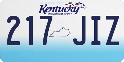 KY license plate 217JIZ