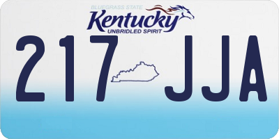 KY license plate 217JJA