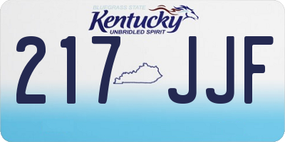 KY license plate 217JJF
