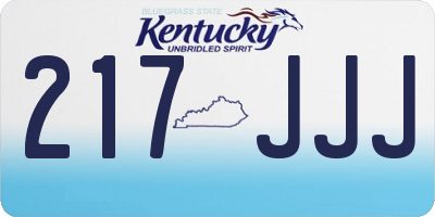 KY license plate 217JJJ