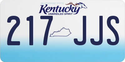 KY license plate 217JJS