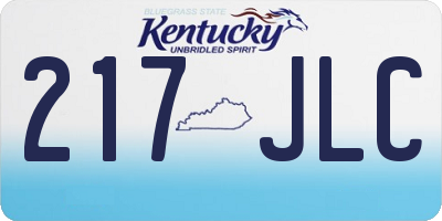 KY license plate 217JLC