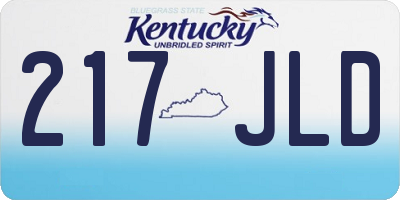 KY license plate 217JLD