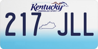 KY license plate 217JLL