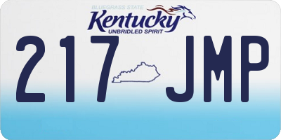 KY license plate 217JMP
