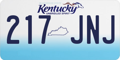 KY license plate 217JNJ