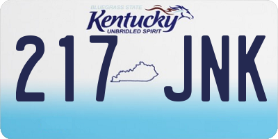 KY license plate 217JNK