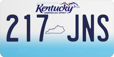 KY license plate 217JNS