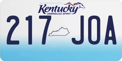 KY license plate 217JOA