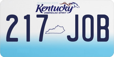 KY license plate 217JOB