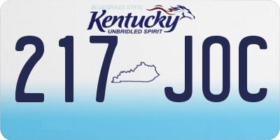 KY license plate 217JOC