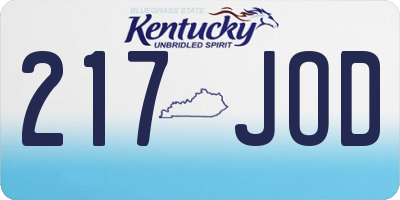 KY license plate 217JOD