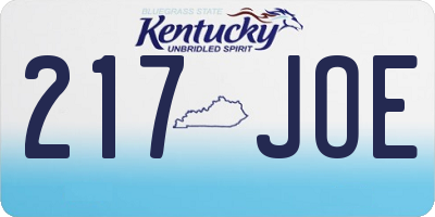 KY license plate 217JOE