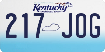 KY license plate 217JOG