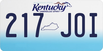 KY license plate 217JOI