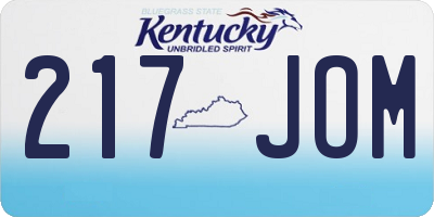 KY license plate 217JOM