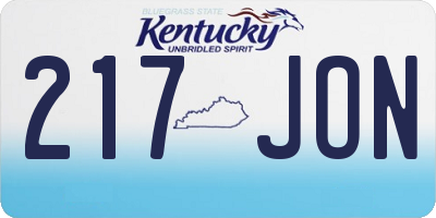 KY license plate 217JON