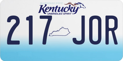KY license plate 217JOR