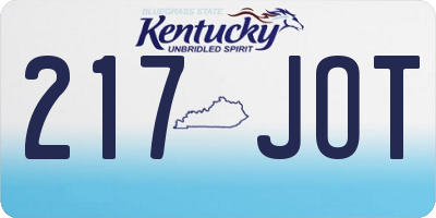 KY license plate 217JOT
