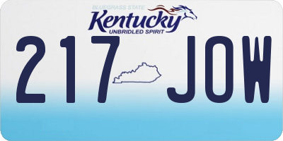KY license plate 217JOW