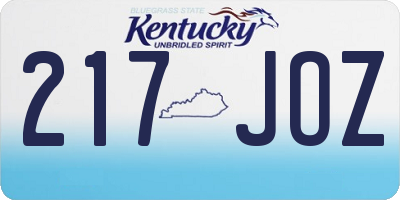 KY license plate 217JOZ