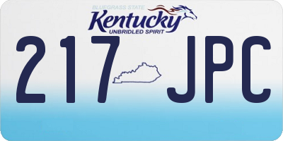 KY license plate 217JPC