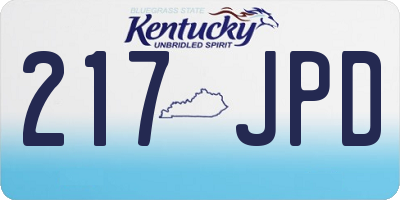 KY license plate 217JPD