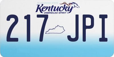 KY license plate 217JPI