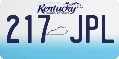KY license plate 217JPL