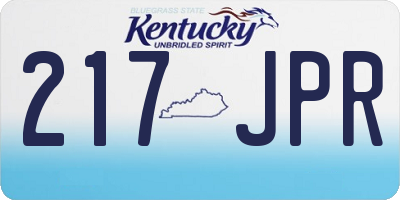 KY license plate 217JPR