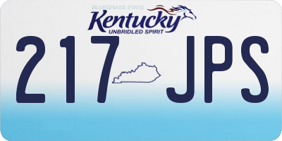 KY license plate 217JPS