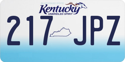 KY license plate 217JPZ