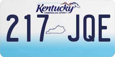 KY license plate 217JQE