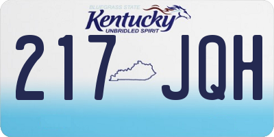 KY license plate 217JQH