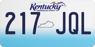 KY license plate 217JQL