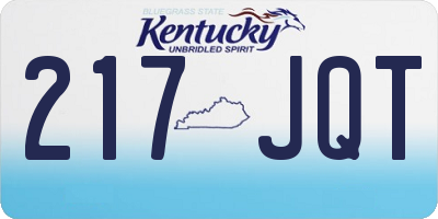 KY license plate 217JQT