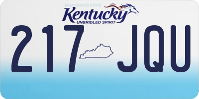 KY license plate 217JQU
