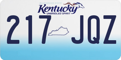 KY license plate 217JQZ