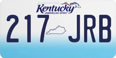 KY license plate 217JRB