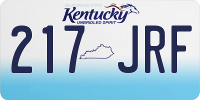 KY license plate 217JRF