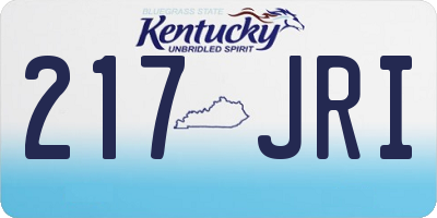 KY license plate 217JRI
