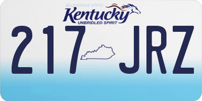 KY license plate 217JRZ