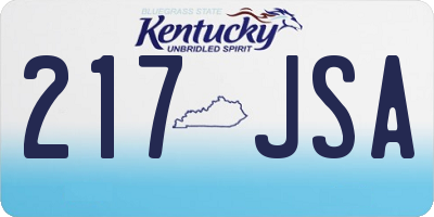 KY license plate 217JSA