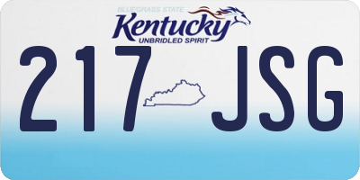 KY license plate 217JSG