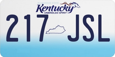 KY license plate 217JSL