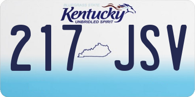 KY license plate 217JSV