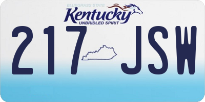 KY license plate 217JSW