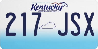 KY license plate 217JSX