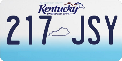 KY license plate 217JSY