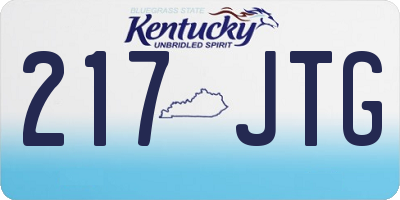 KY license plate 217JTG